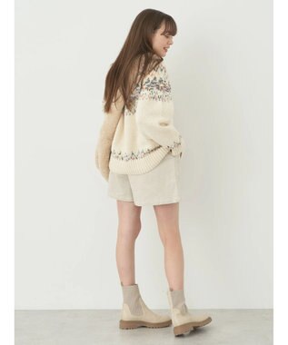 earth music&ecology スラブヤーンノルディックプルオーバー Ivory