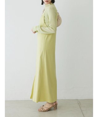 Green Parks AnriettMusee ラメ切替スリーブリブシアーニット Lime Green