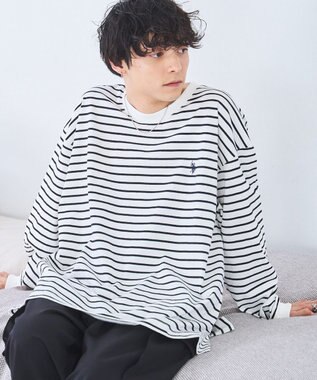 WEGO 【ユニセックス着用ITEM/MLサイズ展開】U.S. POLO ASSN.ワンポイント刺繍LST ホワイトボーダー