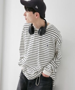 WEGO 【ユニセックス着用ITEM/MLサイズ展開】U.S. POLO ASSN.ワンポイント刺繍LST ホワイトボーダー