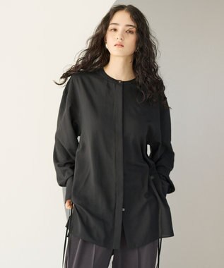 #Newans ルーズシルエットシアーシャツ ブラック