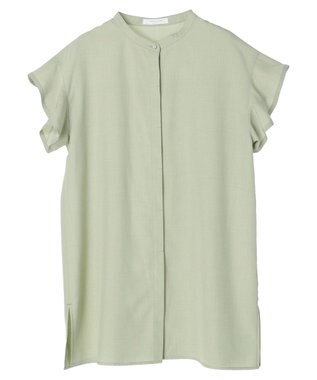 Green Parks 接触冷感　比翼シャツチュニック Light Green