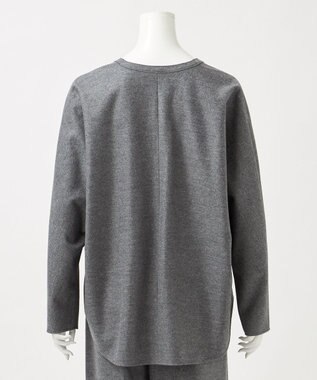 23区 【エステータ】ウールツイルジャージー スリットネック ブラウス グレー