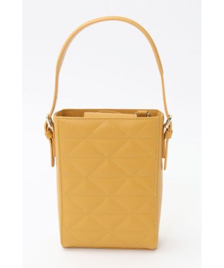 DAKS CARAエンボスレザースクエアハンドバッグ オレンジ