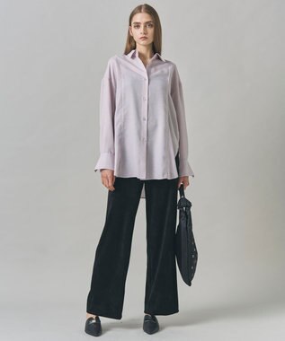 ICB L 【洗える】 ラッセルライトピケ ストレートパンツ ブラック系