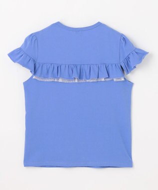 組曲 KIDS 【UVケア】【150-160㎝】フレアラッフル Tシャツ ブルー