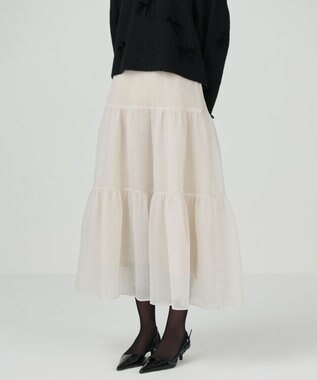 GRACE CONTINENTAL オーガンティアードスカート キナリ