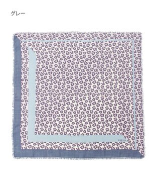 MOONBAT FURLA(フルラ）レオパードウールスカーフ 80×80㎝ グレー