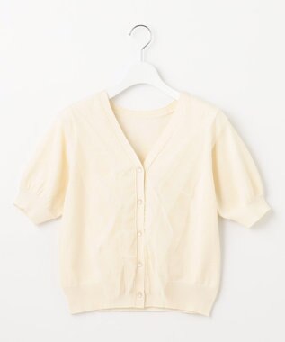 Feroux 【ご好評につき今季も登場！】チュールコンビパフスリーブ ニット アイボリー系