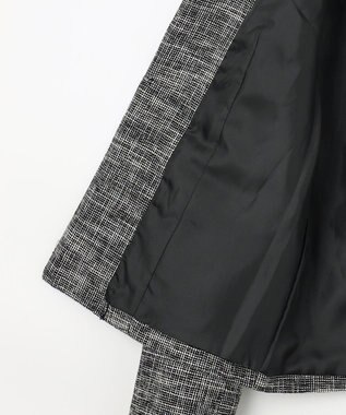 ANY L ツイードミックスジャケット ネイビー×オフ