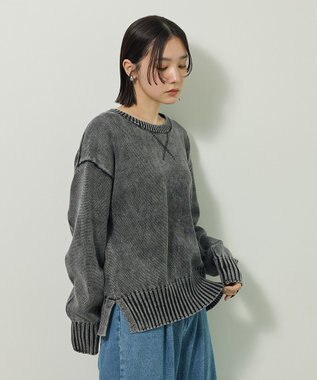 Green Parks ピグメントニットプルオーバー Charcoal Gray