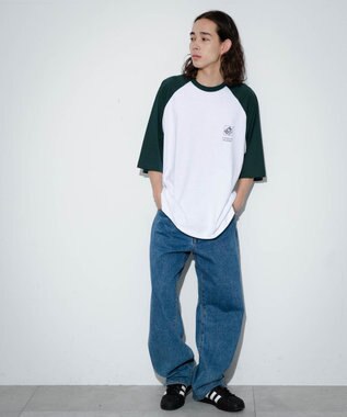 WEGO 【ユニセックス着用ITEM】別注ベンデイビスラグランT グリーン