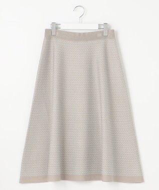 自由区 【WEB限定カラーあり・洗える】リバーシブルニット セットアップ(プルオーバー×フレアスカート) グレージュ×アクア