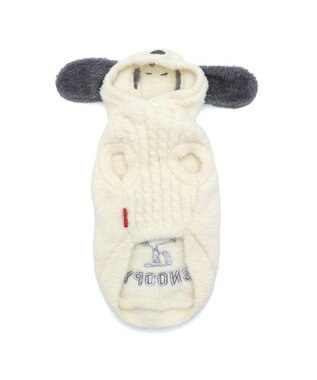 PET PARADISE スヌーピー 遠赤外線 もふもふ パーカー 小型犬 オフホワイト