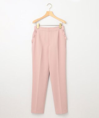 組曲 L 【KUMIKYOKU NAVY】コンフォータブルドレープ フリルテーパードパンツ シャンパンピンク系