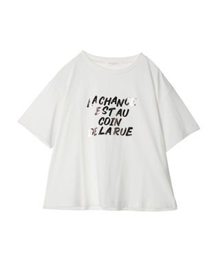 Green Parks 箔プリント半袖ボックスロゴＴ Brown