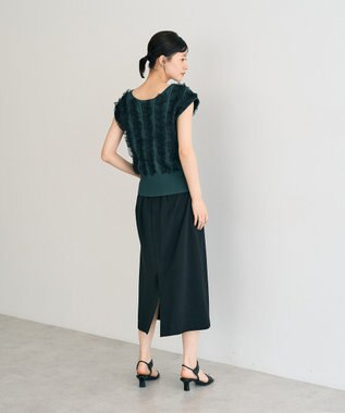 YECCA VECCA 2wayチュールフリルニット Black