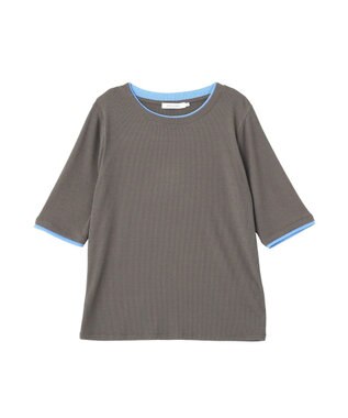 AMERICAN HOLIC シアーリブ配色プルオーバー Charcoal Gray