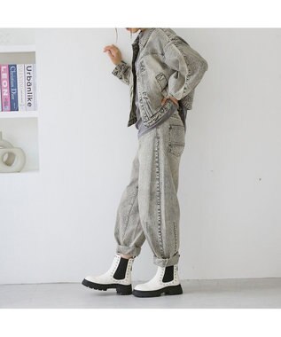 MODE ET JACOMO <carino>サイドゴアビジューショートブーツ アイボリー