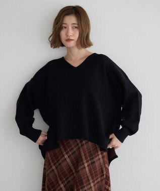 YECCA VECCA Vネック配色デザインニット