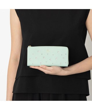 LANVIN en Bleu リュクサンブールハート Lファスナー長財布 ミント