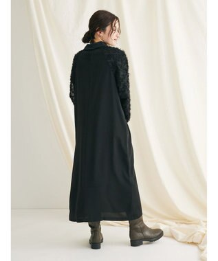 CRAFT STANDARD BOUTIQUE 袖ジャガードラグランワンピース Black