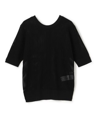 BEIGE， LEPIDO / 前後2WAY シアー編みニット Black