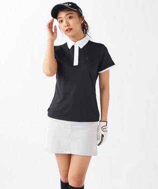 FILA GOLF／marie claire 【FILA GOLF】アクセントカラー半袖ポロシャツ ブラック