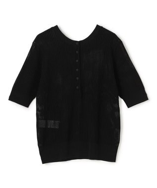 BEIGE， LEPIDO / 前後2WAY シアー編みニット Black