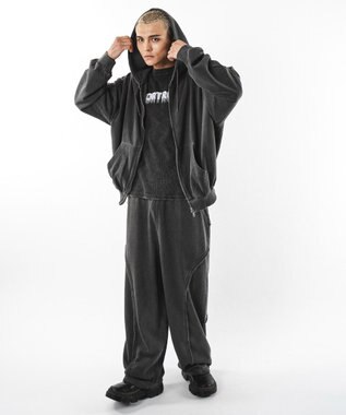 WEGO 【ユニセックス着用ITEM】バルーンBIGダブルZIPパーカー ブラックその他