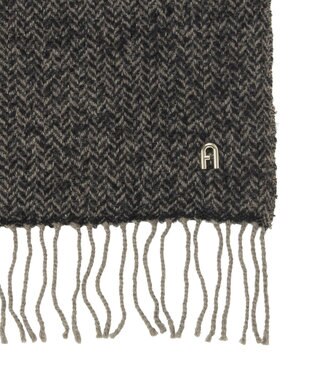 MOONBAT FURLA(フルラ）ループヤーン ツイード調ラメ入り ストール アルパカ混 日本製 ダークブラウン