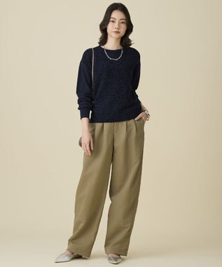 自由区 S ブークレミックスツイード ニット ネイビー