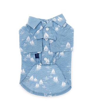 PET PARADISE J.PRESS ウェーブシャツ 《船柄 》 小型犬 ブルー