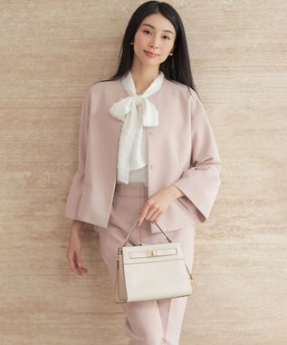 組曲 L 【KUMIKYOKU NAVY / 前後着用可】ヘアリーシフォン ブラウス アイボリー系