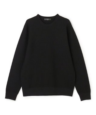 JOSEPH HOMME 新柄【イージーケア】 ヴィスコースリンクス　クルーネックニット ブラック系