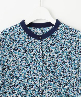 自由区 S 【洗える】フラワーペタルプリント ワンピース メンソール系