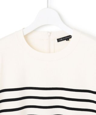 23区 【洗える】ヴィスコースストレッチ ミラノリブ ニット オフ×ブラック