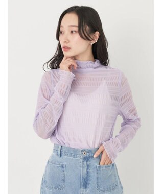 earth music&ecology ジャガードシャーリングシアートップス