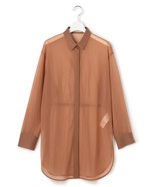 ICB L ハイゲージチュール ロングシャツ アンバーブラウン