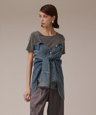 GRACE CONTINENTAL デニム2WAYシャツ ブルー