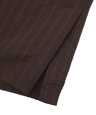 YECCA VECCA 【セットアップ対応】ストライプ柄ワイドパンツ Brown