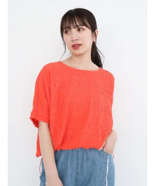 Green Parks ドロスト表面感プルオーバー Orange