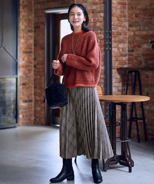 ANY L 【5色展開】バイカラーMIXニット オレンジMIX