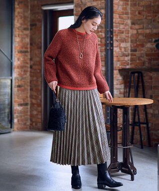 ANY L 【5色展開】バイカラーMIXニット オレンジMIX