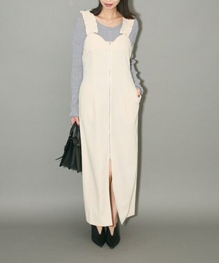 Green Parks フロントジップキャミワンピース Ivory