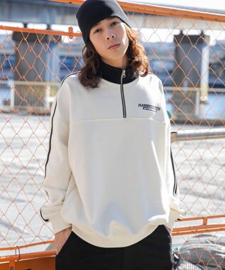 WEGO ヘビーウエイトラインスリーブプルオーバー オフホワイト