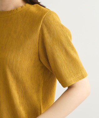 Green Parks プリーツ５分袖プルオーバー Yellow