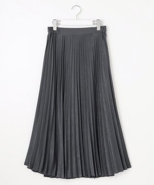 J.PRESS LADIES 【洗える】マロンサテン プリーツ スカート グレー系