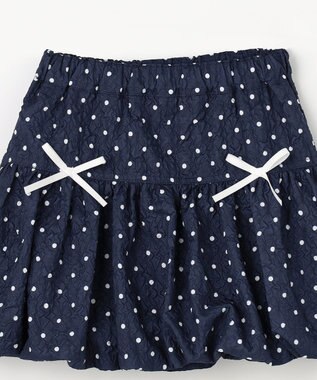 ANY KIDS 【洗濯機可能】バルーン ドットスカート ネイビー