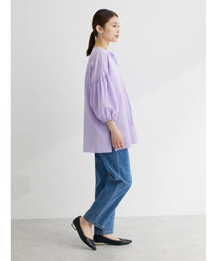Green Parks 綿麻混紐付きデザインブラウス Light Purple